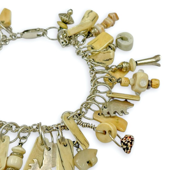 Stunning Harold Lujan Sterling, Fossilized Walrus Tusk Necklace and Bracelet Set - Picture 12 of 16